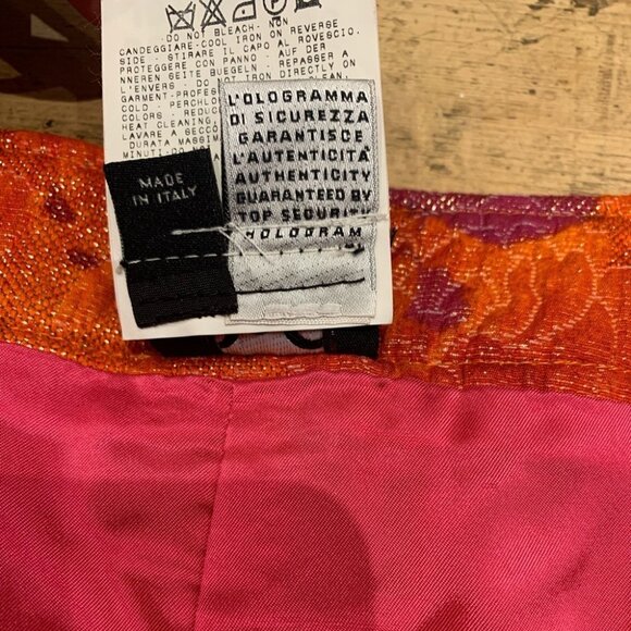 DOLCE GABBANA Vintage pink orange low waist pencil midi skirt - Picture 9 of 10